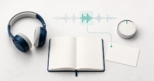 英語音声の聞き取れなかった区間を波形とノートで確認する学習机