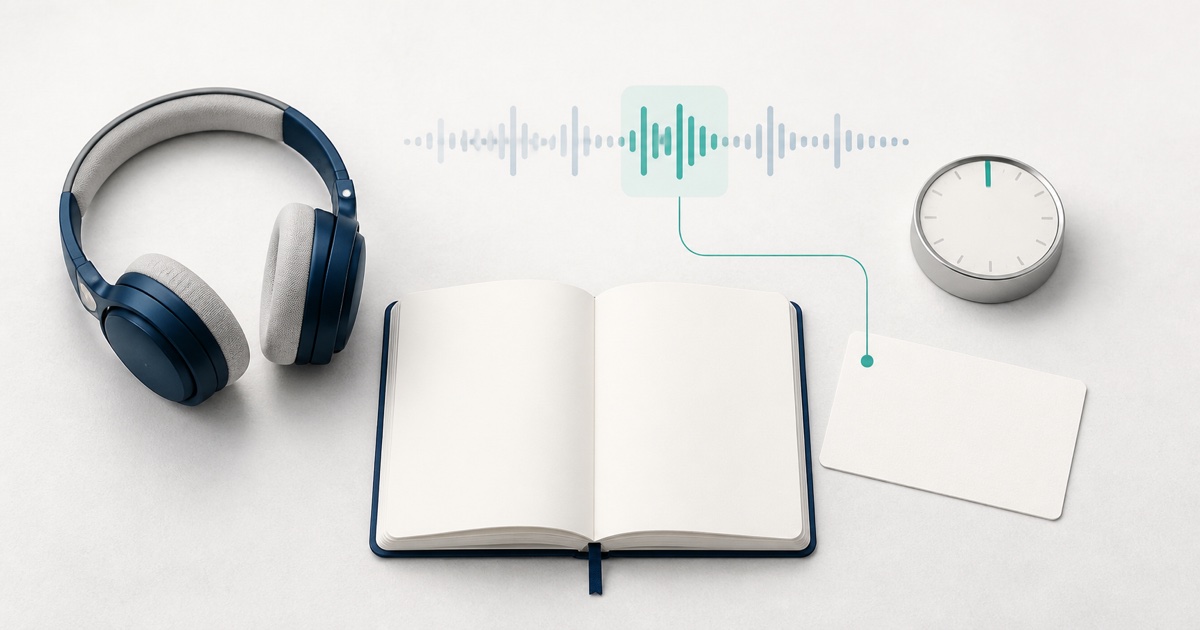 英語音声の聞き取れなかった区間を波形とノートで確認する学習机