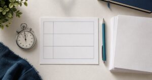 3回の計測表とストップウォッチでTOEIC Part 5の時間配分を確認する机
